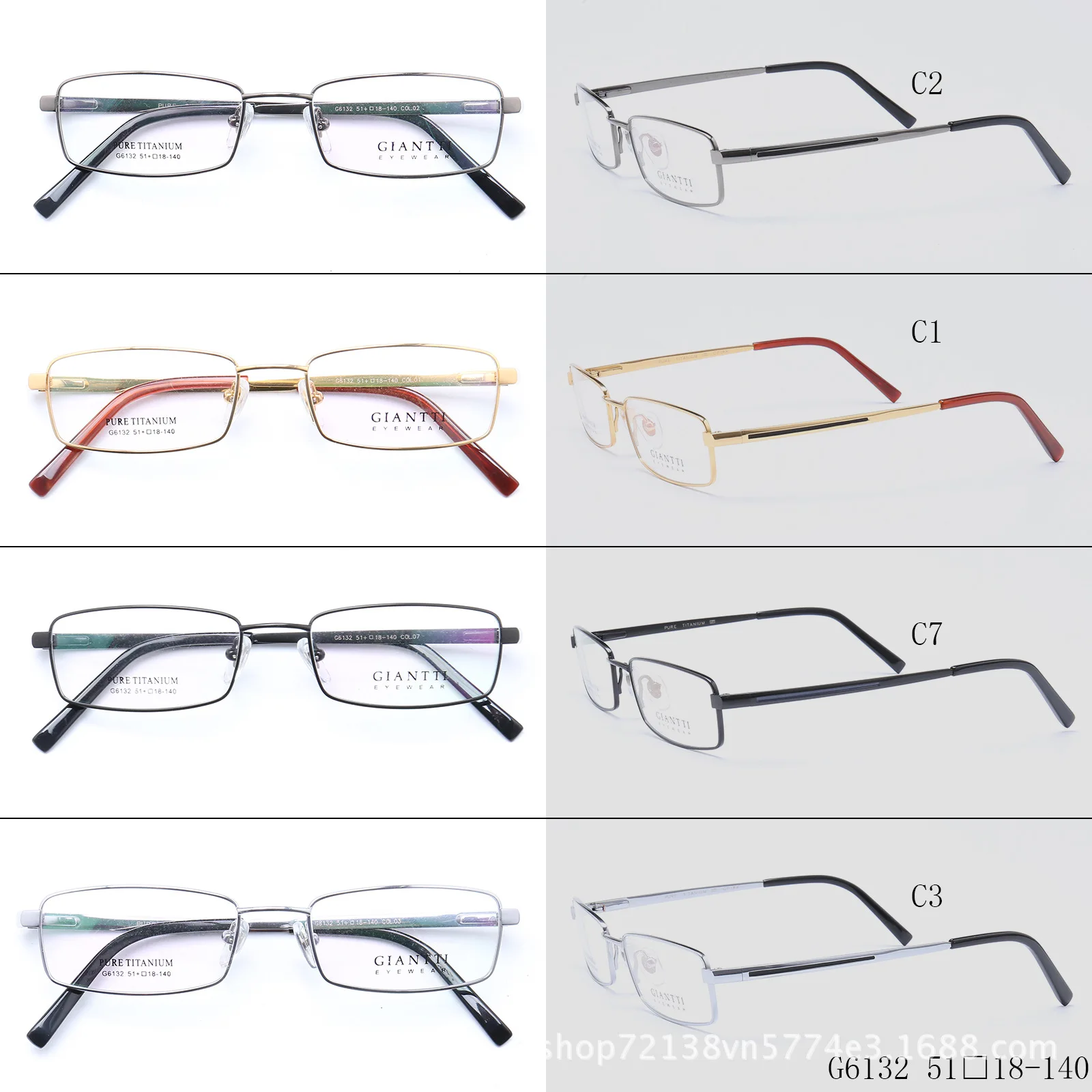 Height Number Glasses Frame Men's Simple Business Small Face Myopia Glasses Glasses Pure Titanium Full Rim Glasses Glasses