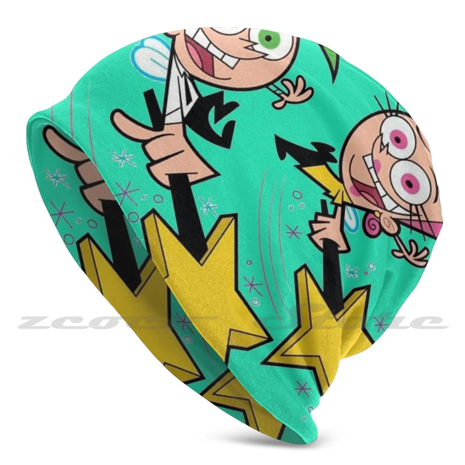 The Fairies-Fairly Odd Parents Knit Hat Elastic Soft Personalized Pattern Present Cap Timmy Fairies Cosmo Wanda Magic