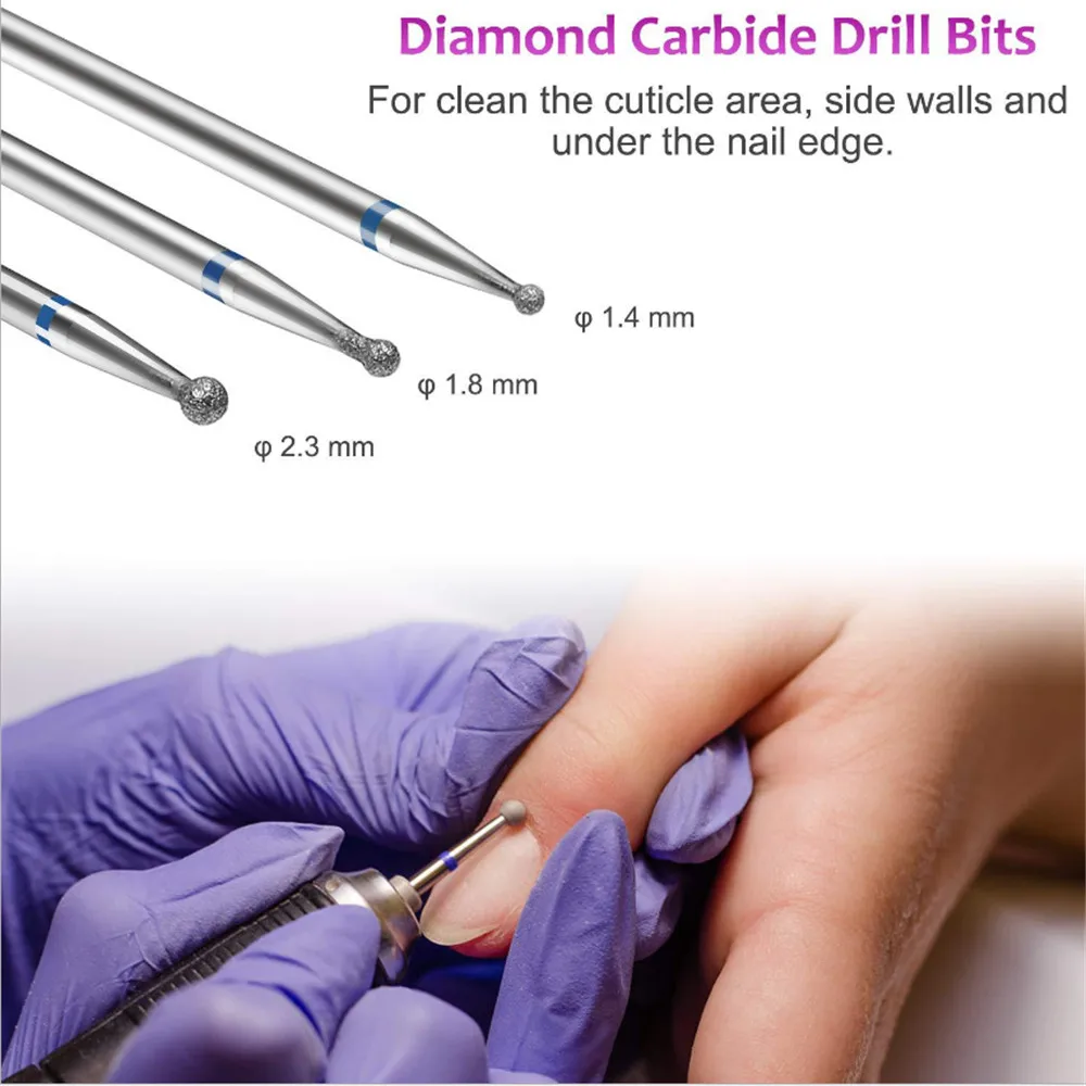 10 Pcs Ceramic Milling Cutter For Manicure Set Electric Diamond Removing Gel Varnish Nail Drill Bits Tool