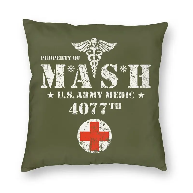 

Vintage Mash Distressed Logo Cushion Covers Sofa Home Decorative Fashion Pillowcase Tv Show Square Throw Pillow Cover 45x45