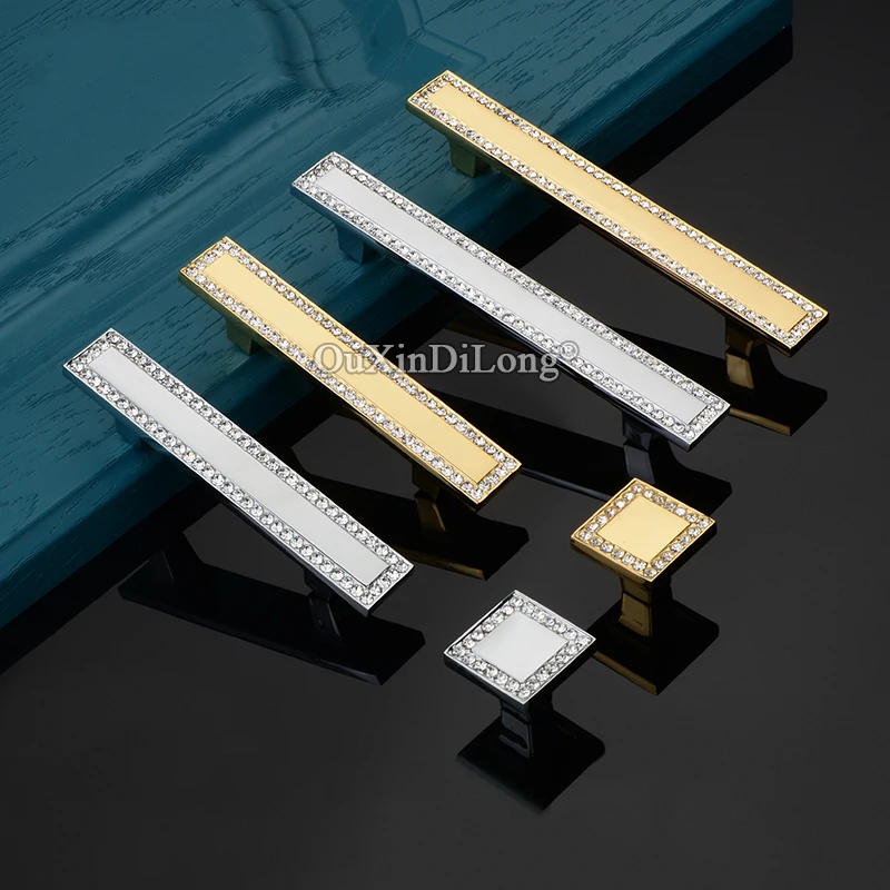 

Роскошные 10 шт., цинковый сплав, инкрустированные кристаллами, ручки для мебели, ручки для ящиков, шкаф, шкаф, комод, дверные ручки