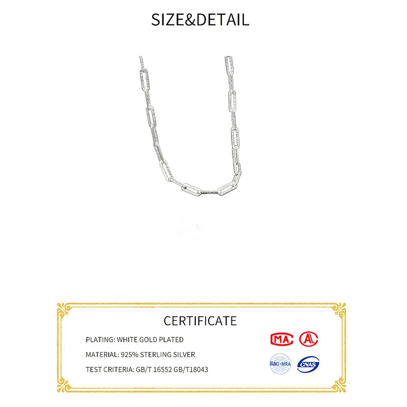 Collar de plata de ley 925 para mujer, cadena circular de alta calidad, colgante Simple Retro hueco, 48CM de largo