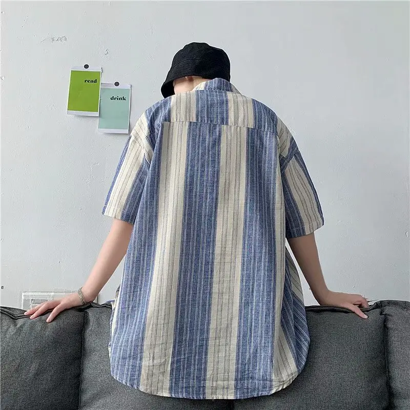 Shirt men's tie dye ins Korean fashion loose casual versatile short sleeve Shirt ruffian handsome half sleeve clothes men 2021