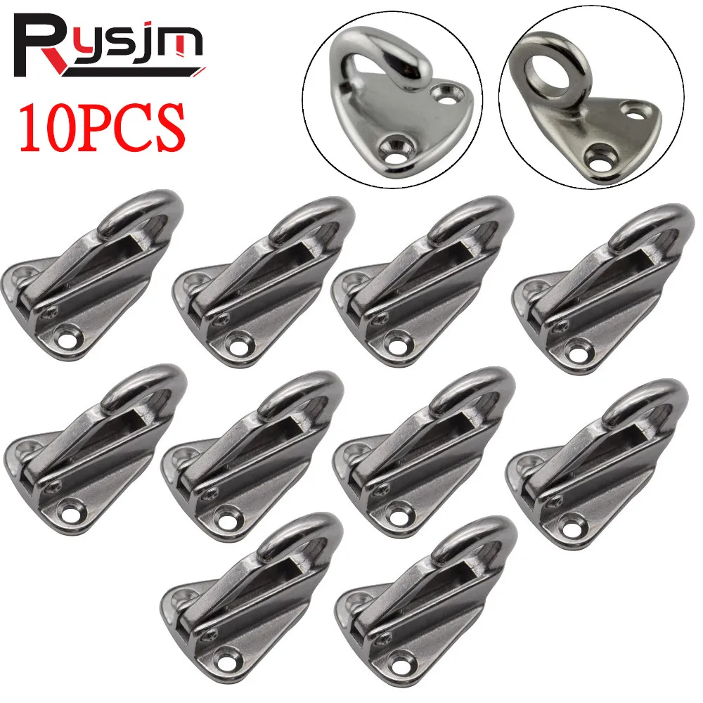 10PCS 316 Stainless Steel Fender Hook With Closed Eye Spring Clip Marine Boat Yacht Hardware Accessories Fending Hook Parts