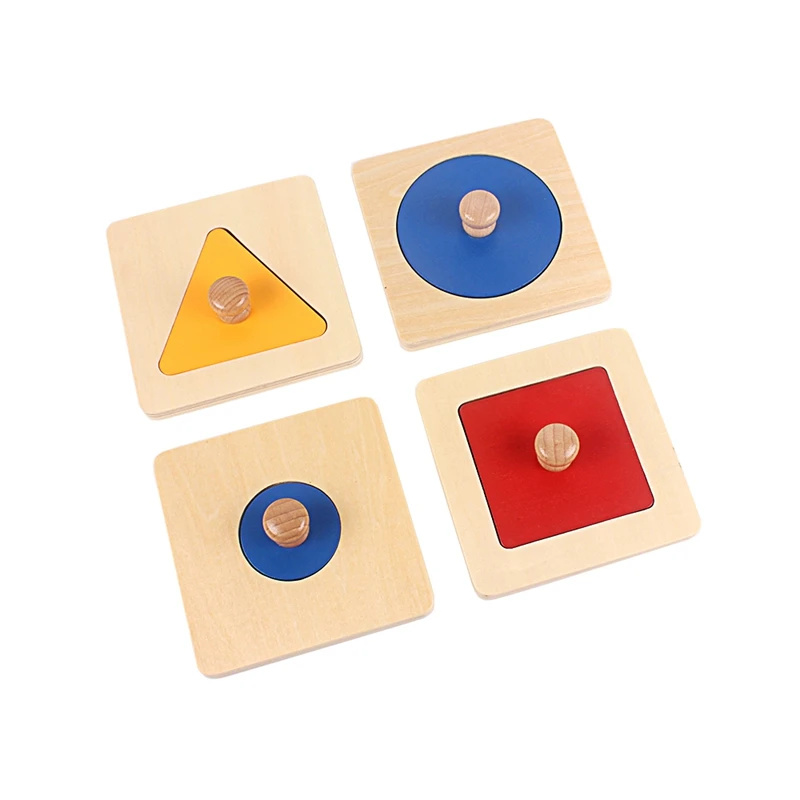 Montessori Materialen Kleurrijke Geometrie Grijpen Board Houten Gekoppeld Grab Vorm Sorteren Board Speelgoed Voor Baby Thuis Educatief Speelgoed