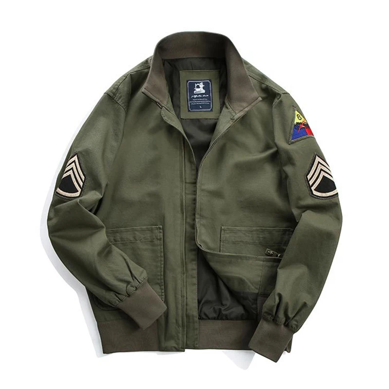 Fury Brad Pitt WW2 US Army Military Tanker Jackets Khaki Cotton