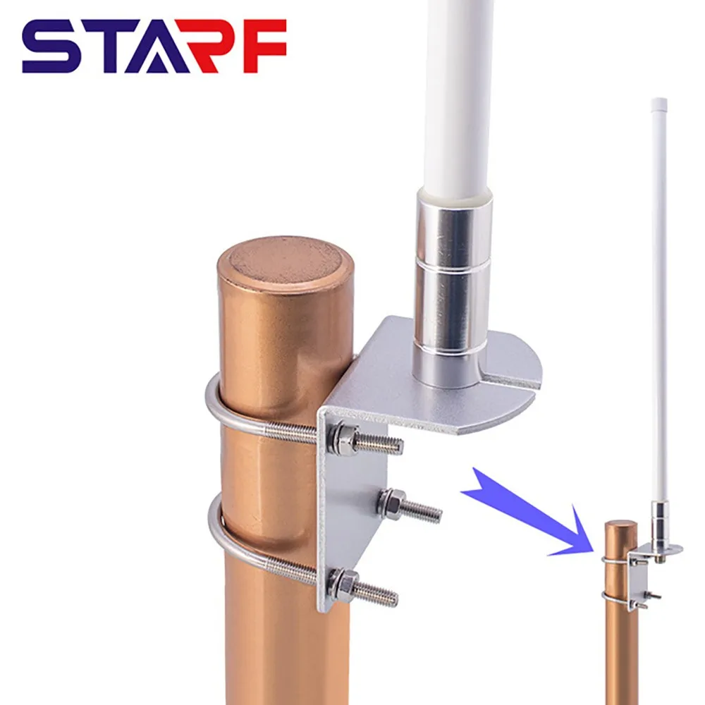 L forma antena l-parafuso braçadeira montagem na parede de aço inoxidável base de veículo ao ar livre mineiro de hélio hospot antena clipe código