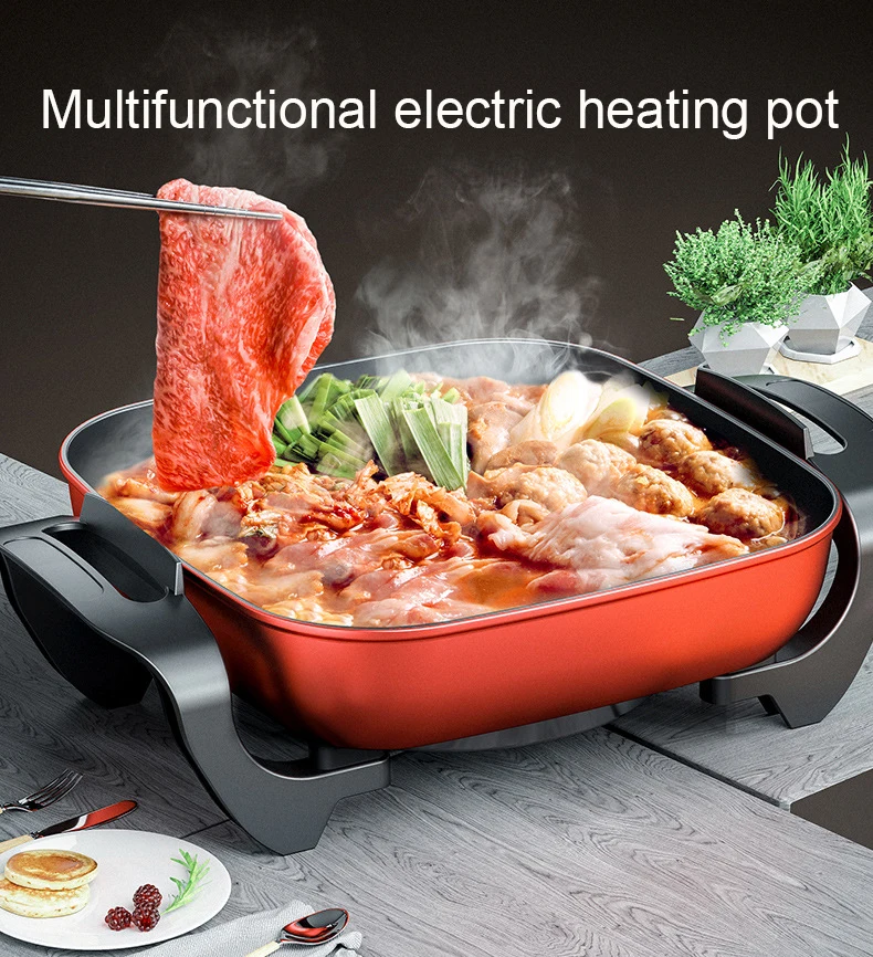 Household Multifuctional Electric Cooker Heating Pan 220V Electric Hot Pot Food Cooking Pot