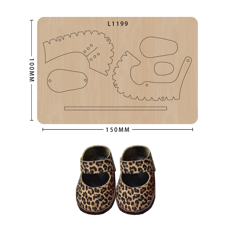 Wooden Die Cuts for Baby Shoes Cutting, DIY Scrapbooking Die Cuts, Big Shot Machines