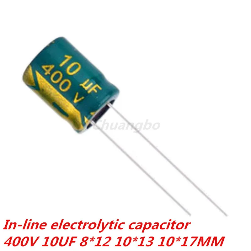 10pcs/lo 400V10UF Higt quality  400V 10UF low ESR/impedance high frequency aluminum electrolytic capacitor 8*12MM 10*13MM 10*17M