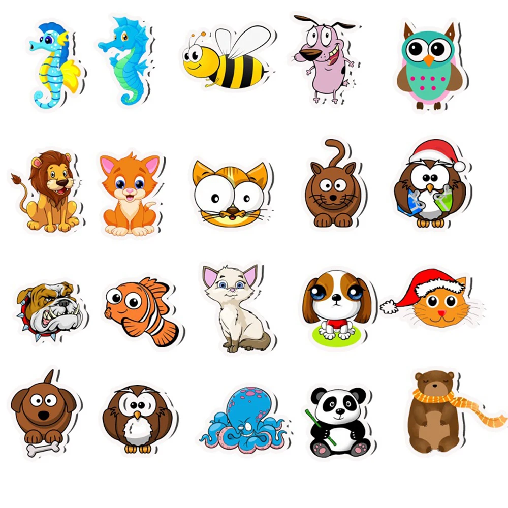 10/30/50PCS Cartoon Animals Stickers Laptop Guitar Luggage Fridge Phone Bike Waterproof Graffiti Sticker Decal Kid Classic Toys