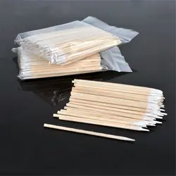 100 stücke Einweg Micro Baumwolle Tupfer Nägel Make-Up Ohren Reinigung Sticks Cosmetic Holz Baumwolle Knospen Tipps Wimpern Verlängerung Werkzeuge