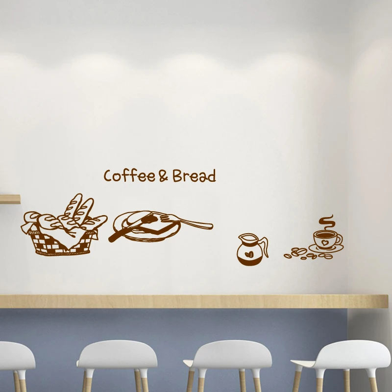 Coffee Shop Sticker Decal Cafe Cup Vinyl Art Wall Decals Decor Decoration Break Coffee Glass Decals CAFE1026