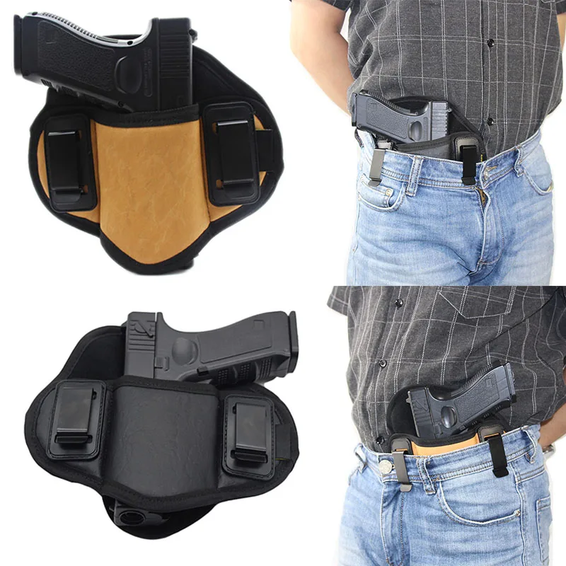 Tactical Concealed Carry Gun Holster PU Leather IWB Pistol Case Fit Glock 17 18C 19 22  43X M9 P226 M&P Shield XDs Taurus PT111