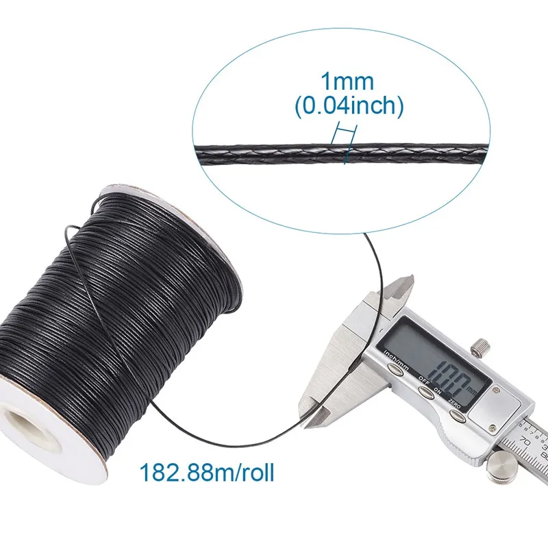 1mm Korean Waxed Polyester Cord Thread String for Jewelry Making DIY Necklace Bracelet Craft Supplies about 185yards/roll