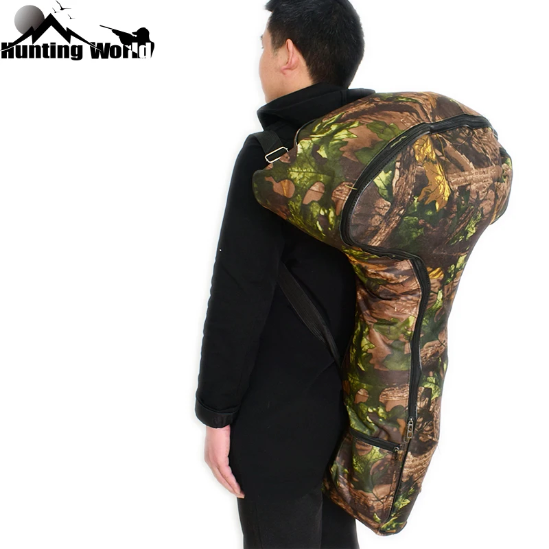 Hunting Bionics Camouflage Crossbow Bag T Shaped Bow Protector Carry Case with Small Side Pockets for Outdoor Shooting Training