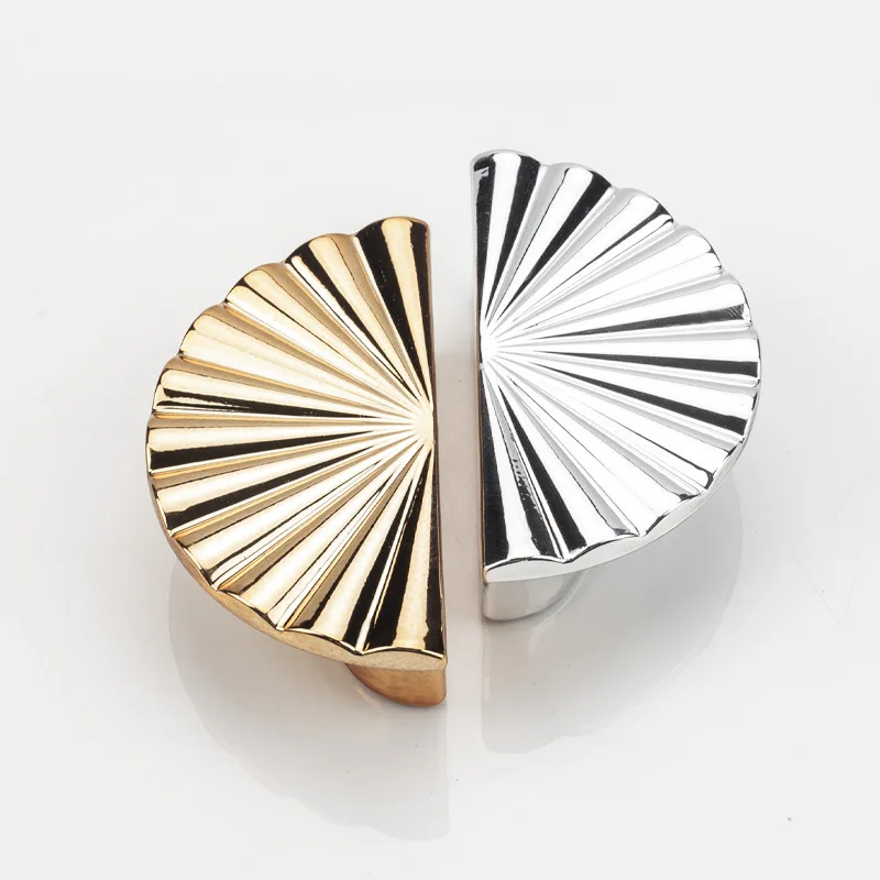 Manija de plástico de girasol, mueble de lujo con luz nórdica, manija para mueble de TV, puerta de armario dorada Simple moderna, manija creativa