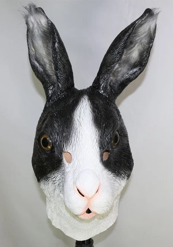 Animal Head Mask Realistic Rabbit Mask Cute Hare Halloween Fancy Dress Costume Masquerade Mask Bunny