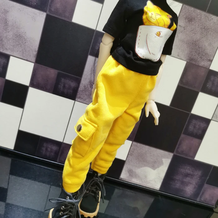 BJD doll clothes for 1/3 1/4 1/6  MSD DD size fashion new versatile cargo pants casual pants nine minutes long pants yellow