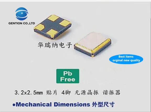 Oscilador de cristal smd passivo txc, oscilador, 50 peças 100% novo e original, 3225 20m 20mhz 20.000mhz, marca de taiwan 7m series