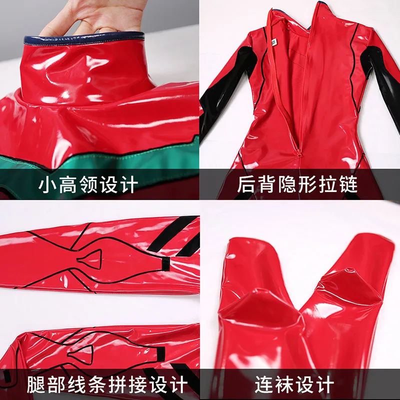 Disfraces de Cosplay de Anime exótico para mujer, mono Sexy de aspecto húmedo, mono de cuero de látex de imitación, Catsuit, pantimedias de cómic personalizadas