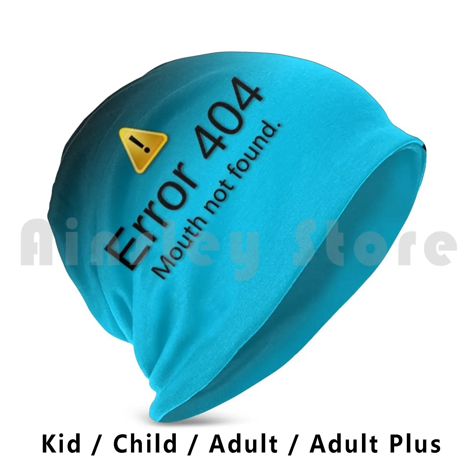 Error 404 Mouth Not Found. Beanie Hedging Cap DIY Print Cushion Moji Silly Face Realistic Error Fun Funny Silly Computer