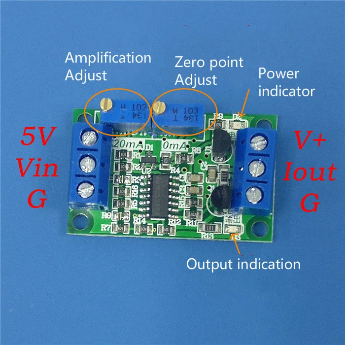 Potentiometer/Voltage-to-Current 0-5V10V to 0-4-20mA Converter Module Signal Generator