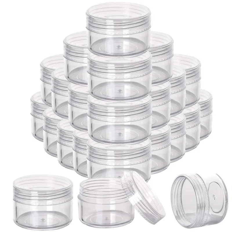 100pcs 10g Cream Jar Lipstick Box Plastic Cosmetic Container Nail Art Jewelry Storage Pot Portable Beauty Tool