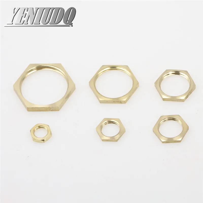 Brass Hex Lock Nuts Pipe Fitting M10 M12 1/8\