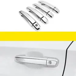 Carbon Fiber Chrome Car Side Door Handle Decor Cover Trim For Honda Accord 2018 2019 2020 2021  Styling Accessories