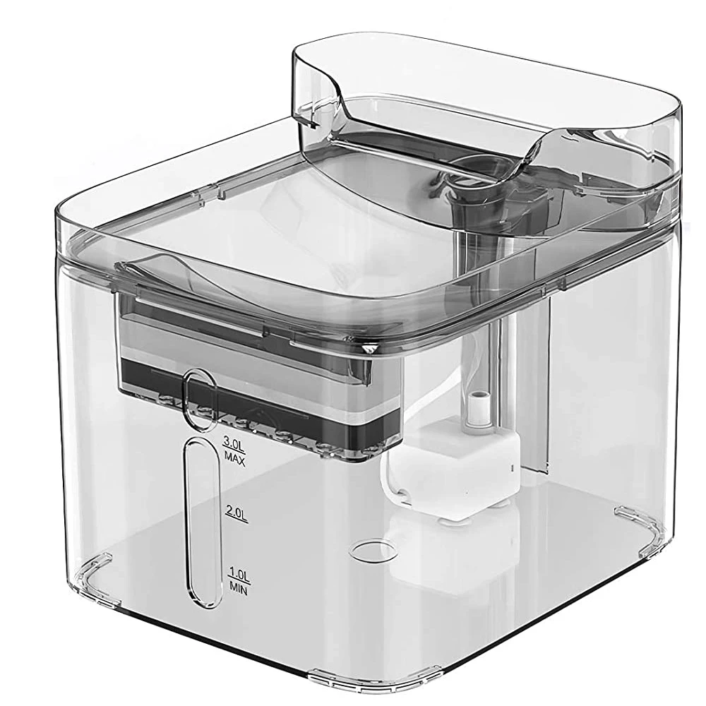 

EU/US Plug 3L Transparent Square Cat Water Fountain Automatic Circulating Water Dispenser Kitten Dog Puppy Pet Drinking Product
