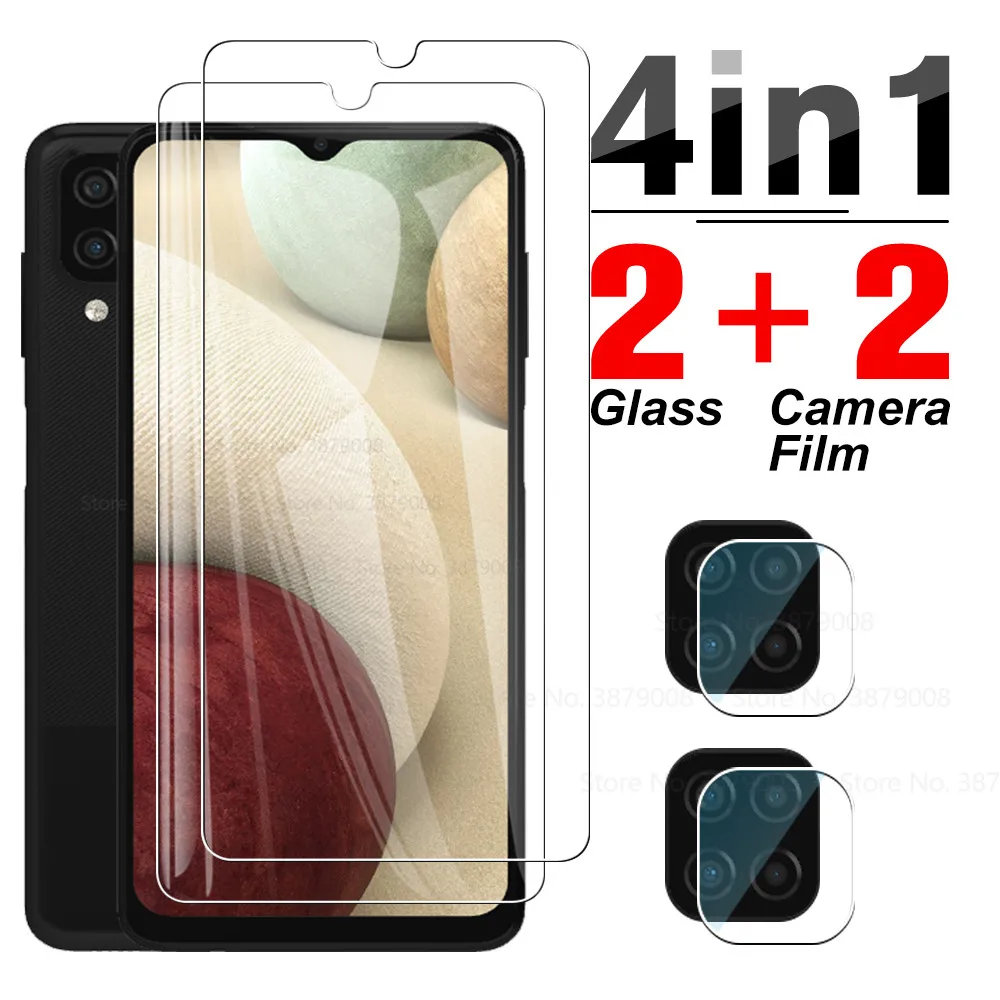 4in1 Protective Glass For Samsung Galaxy A12 Camera Screen Protector For Samsung a 12 a52 a72 a42 m12 Galaxya12 Tempered Glass