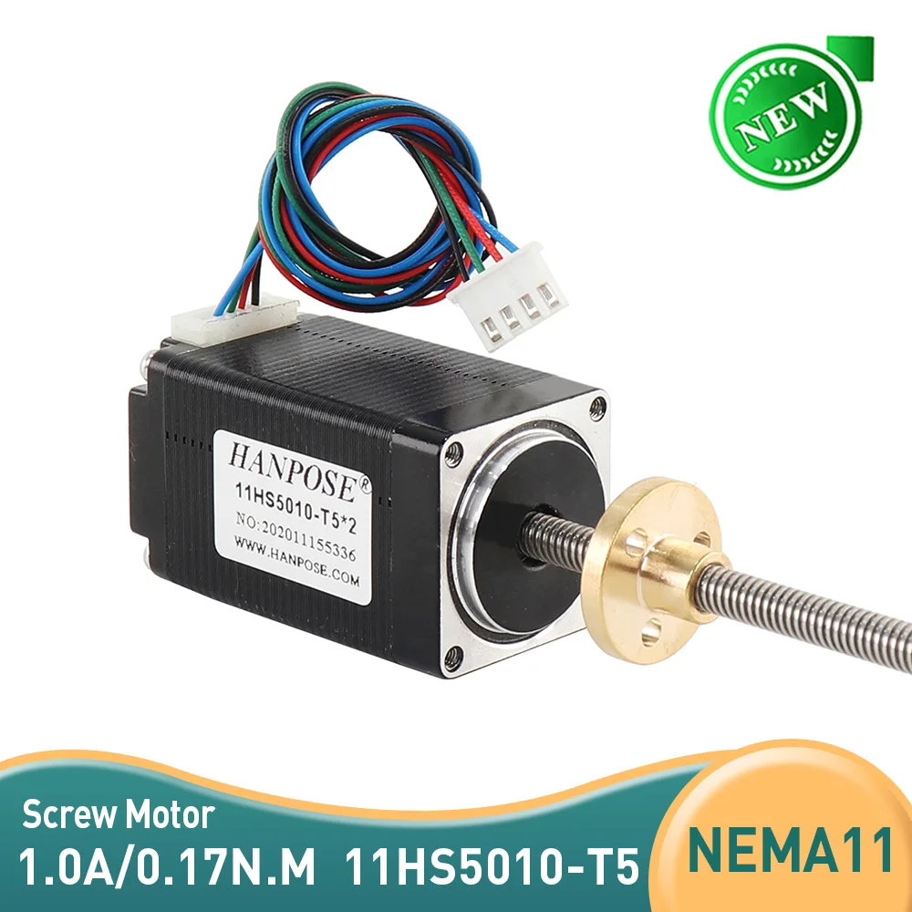 11HS5010-T5 screw 0.17N.m 1.8 degree trapezoid NEMA11 stepper motor screw length 200mm  250mm 300mm for 3D Medical machinery