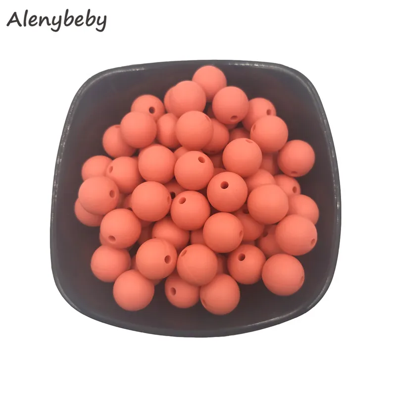 

Fusion Coral Color Food Grade Silicone Round Bead 12/15mm Baby Teether Necklace Toy DIY Pacifier Chain Care Baby Teether Product
