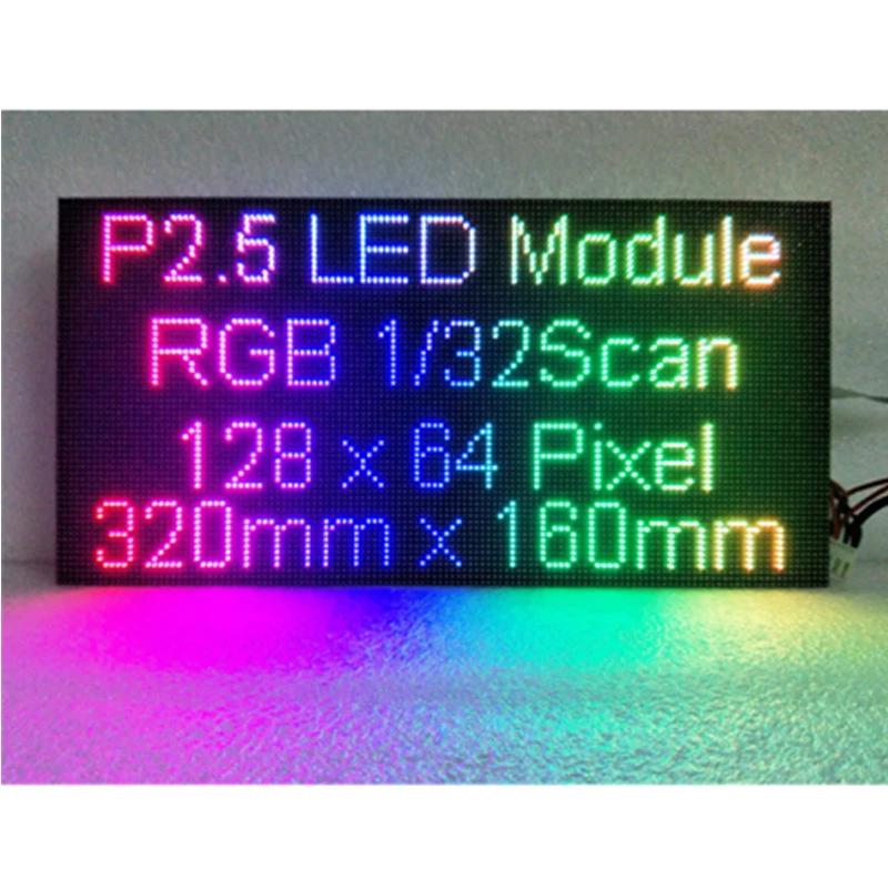 P2.5 Indoor Led Video Muur 320X160Mm Full Color Led Display Module 1/32 Scan SMD2121 Hub75E 128X64 Pixels Matrix Rgb Led Teken