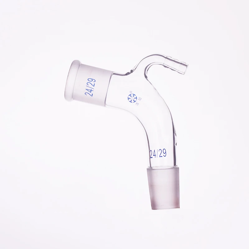 

105 degree elbow,Receptacle with nozzle,Female 24/29,Male 24/29,Standard mouth receiving tube,Frosted tail