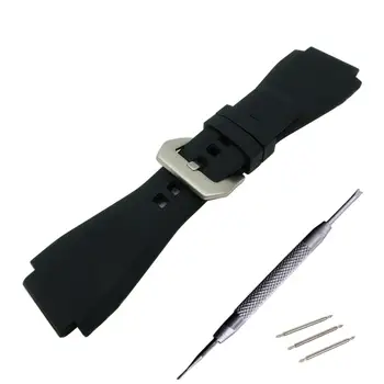24 x 34mm 黑色橡膠皮革錶帶,適用於 Bell for Ross BR-01 和 BR-03,可自行更換黑色/銀色錶扣 10 最佳銷售 貝爾·羅斯 - №2