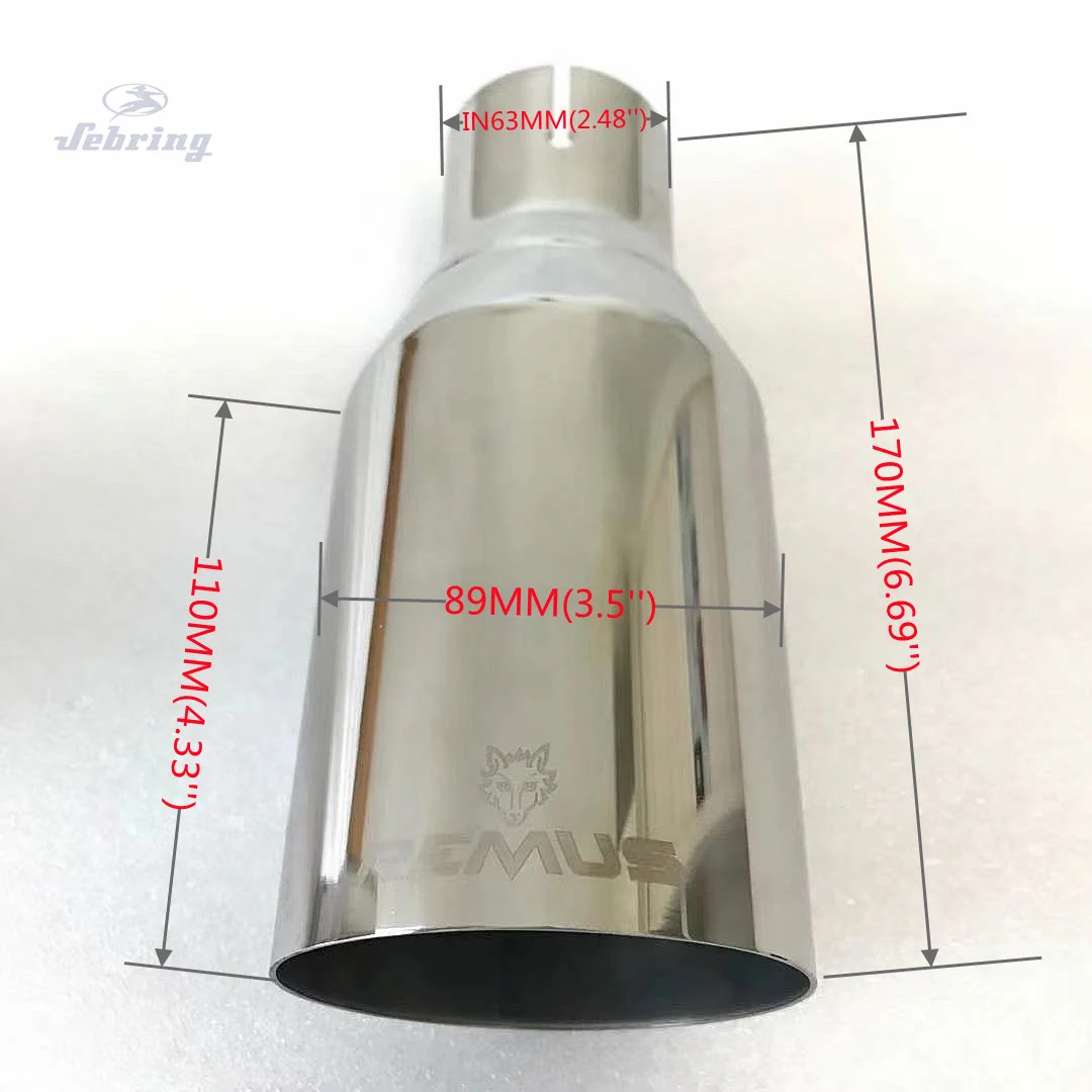 REMUS Stainless Steel Vehicle Refitting Universal Exhaust Tip Car Muffler Tail Throat  Modification For  E90  w222 pipe