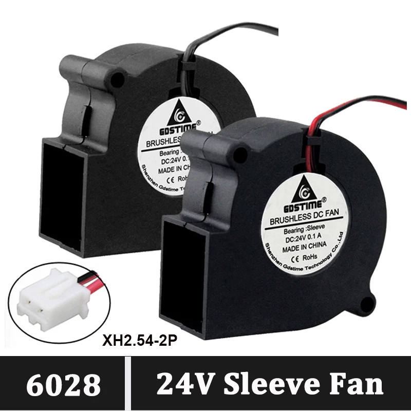 

Gdstime DC 24V 2pin 60mm 6cm 60x28mm 6028 Centrifugal Blower Fan DC Turbo Cooler Fans Heatsink Radiator