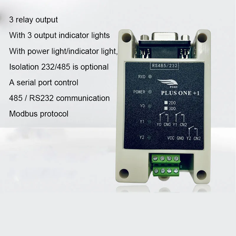 

Serial Port Io Relay Control Module 485 to Relay Output 3 Way Sensor Rs485 Communication Modbus