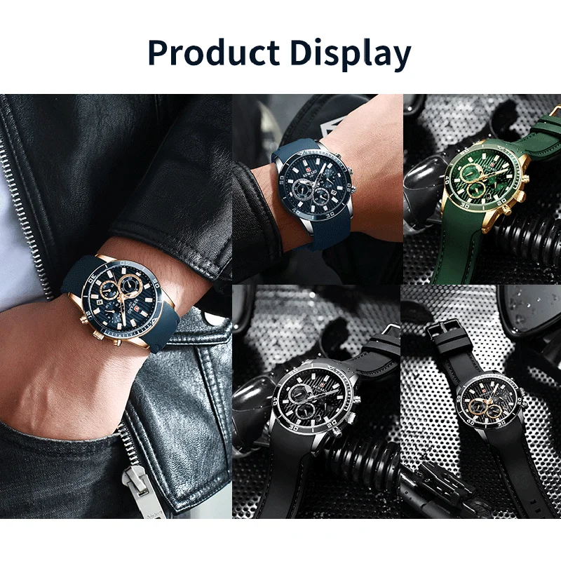 REWARD Men Wristwatch Fashion Luxury Waterproof Sport Stopwatch Quartz Watches Business Wrist Watch for Man Silicone Strap