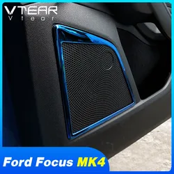 Vtear For Ford Focus MK4 ST Line interior accessories silver Door Speaker Ring Cover styling Decoration parts 2019 2020 2021