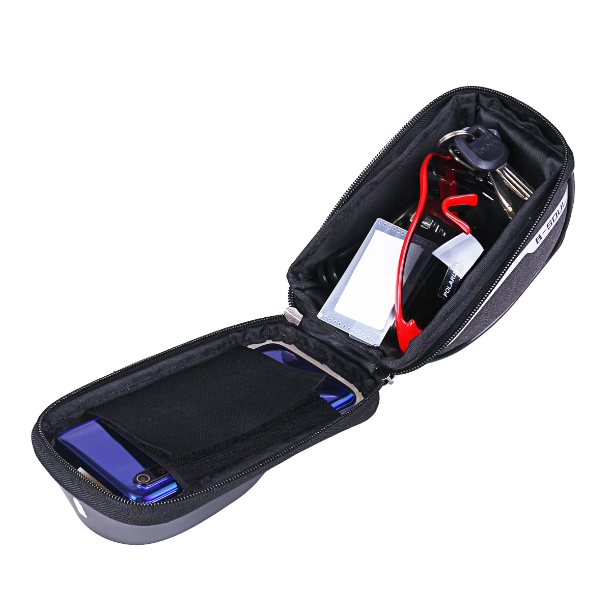 B-SOUL Cycling Bicycle Bike Head Tube Handlebar Cell Mobile Phone Bag Case Holder Screen Phone Mount Bags Case For 6.5in