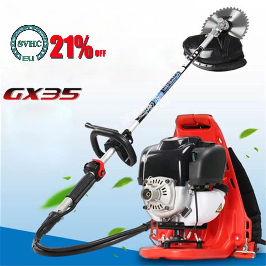 TM-BG335C Four-stroke GX35 Petrol Lawn Mower Backpack/Side-Mounted Type Grass Trimmer Portable Grass Mower 1000W 9500r/min 0.63L