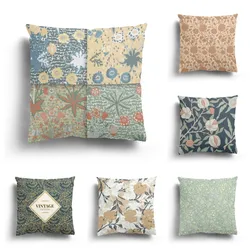 Retro flowers green plush sofa cushion covers pillow car home network red cartoon pillowcase can be customized