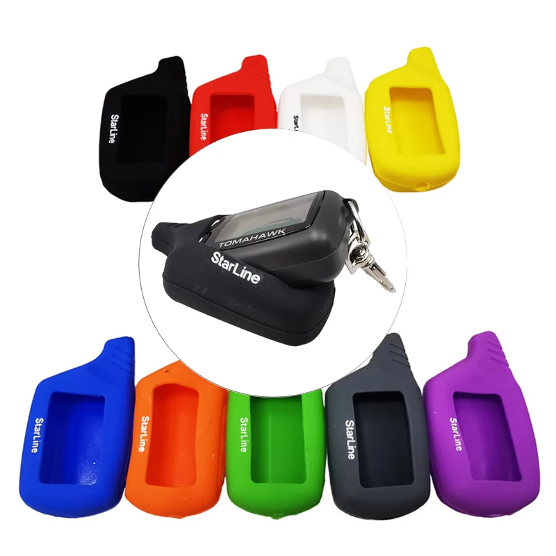 1 Pcs Starline B9 B6 A91 A61 Keychain Silicone Cover Key Case For Starline B91 Car Alarm Remote Controller LCD Transmitter