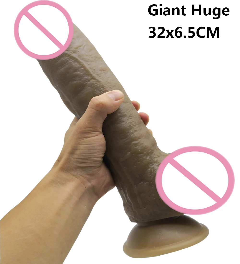 32*6.5cm Super Huge Dildos Thick Giant Dildo Realistic Anal Butt with Suction Cup Big Dick Dong Soft Penis Sex Toy For Women