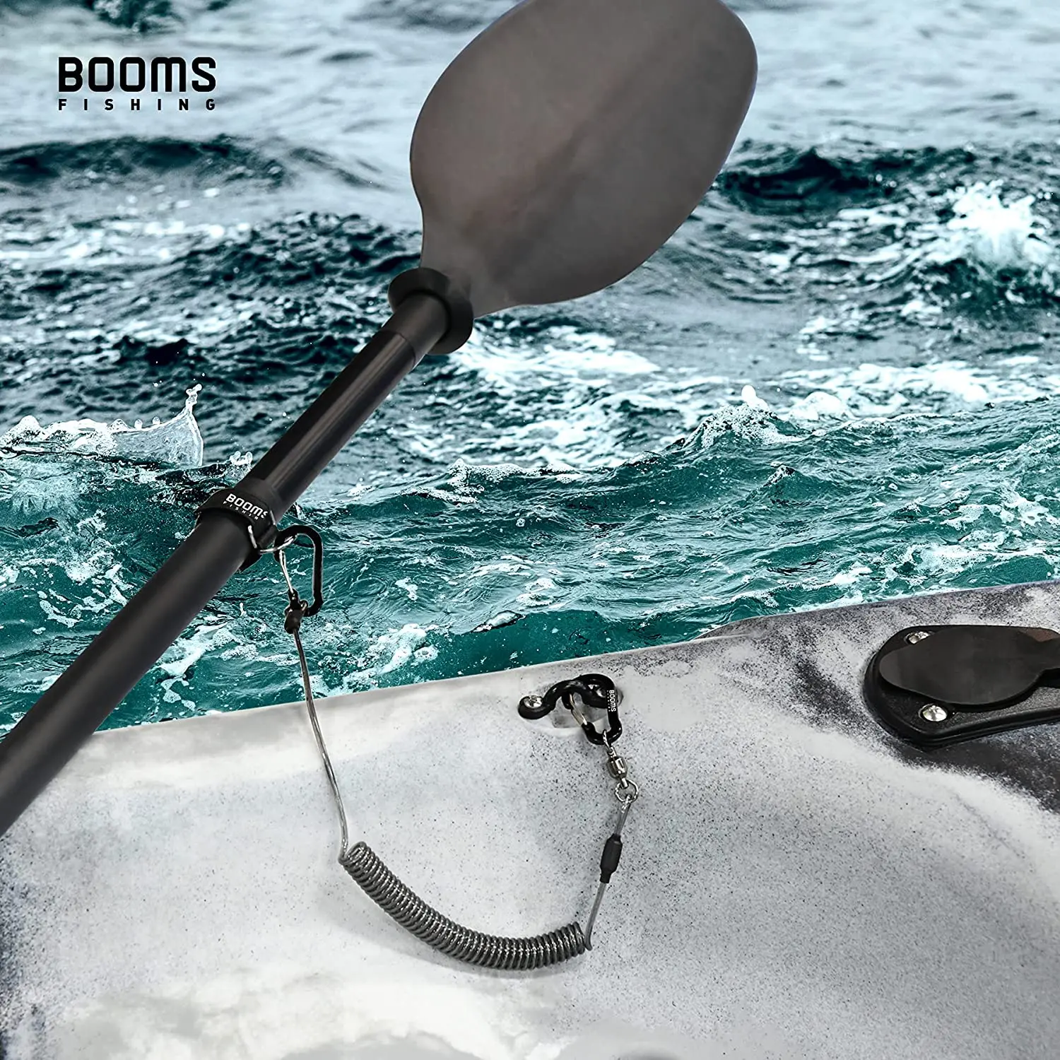 Booms Fishing T02RB1 caña de pescar, correa para barco, Kayak, paleta, 2M, cordón elástico resistente para herramientas de pesca, correa para cañas,