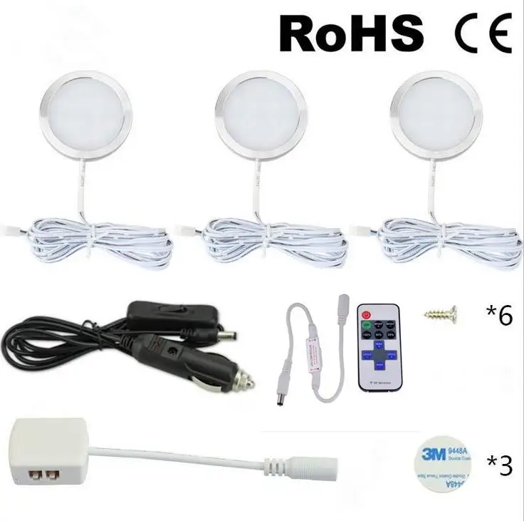 3/4/6/8PCS 12V 1W/2W.2.5W Dimmable  LED Down Light Cabin Ceiling Lamp Caravan Camper Car RV Light