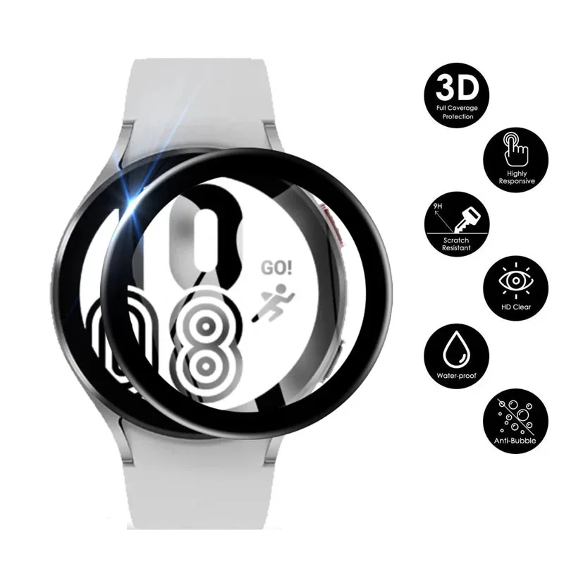 Soft Glass For Samsung Galaxy Watch 5/4 44mm 40mm 3D HD All-around Protector Galaxy Active 2/Watch4 Screen Protector Film